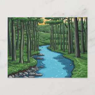 Postal Río Chattahoochee Atlanta, pintura de Georgia