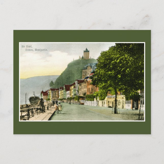 Postal Río Cochem Mosel Moselle Alemania 1900 (Anverso)