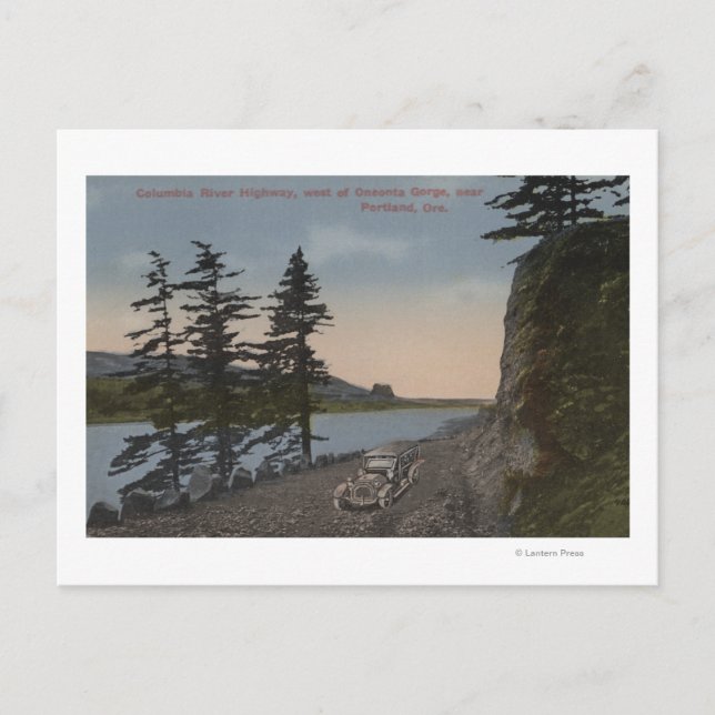 Postal Río Columbia, Oregón - Autopista al oeste de Oneon (Anverso)