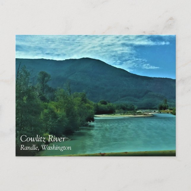 Postal Río Cowlitz, Randle, Washington Postcard (Anverso)