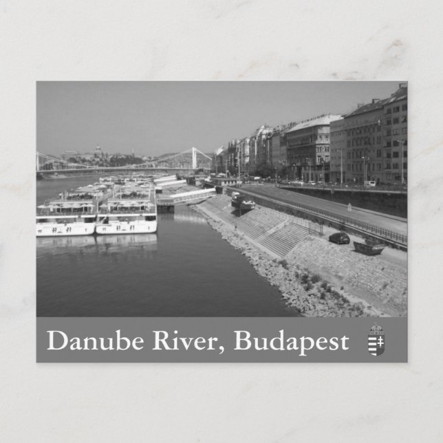 Postal Río Danubio, Budapest, Hungría (Anverso)