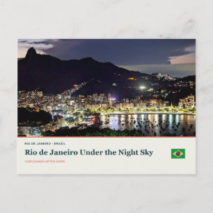 Postal Río de Janeiro bajo el cielo nocturno