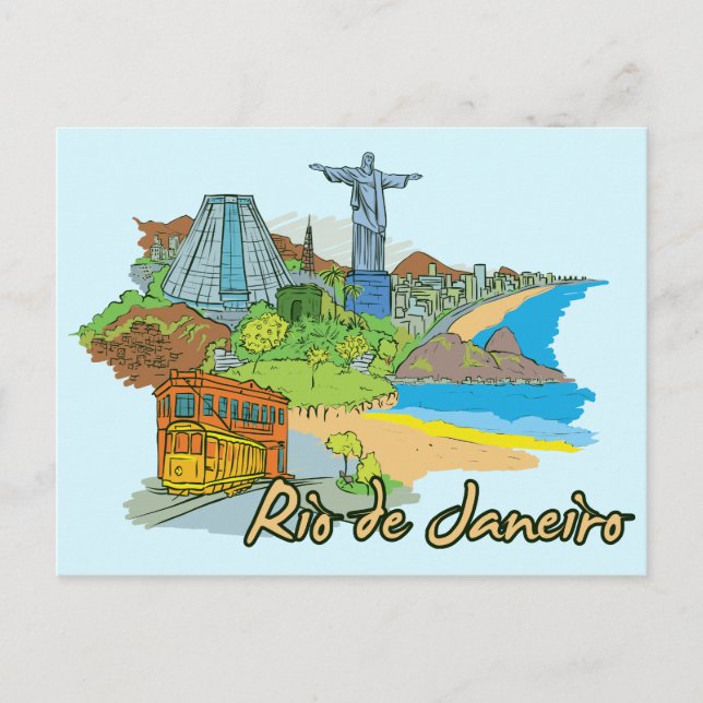Postal Río de Janeiro, Brasil, Ciudad Famosa Mundial (Anverso)