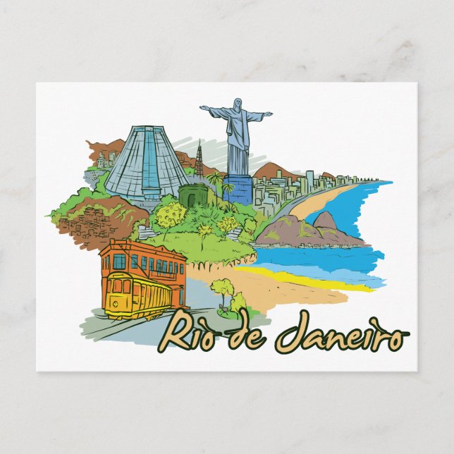 Postal Río de Janeiro, Brasil, Ciudad Famosa Mundial (Anverso)