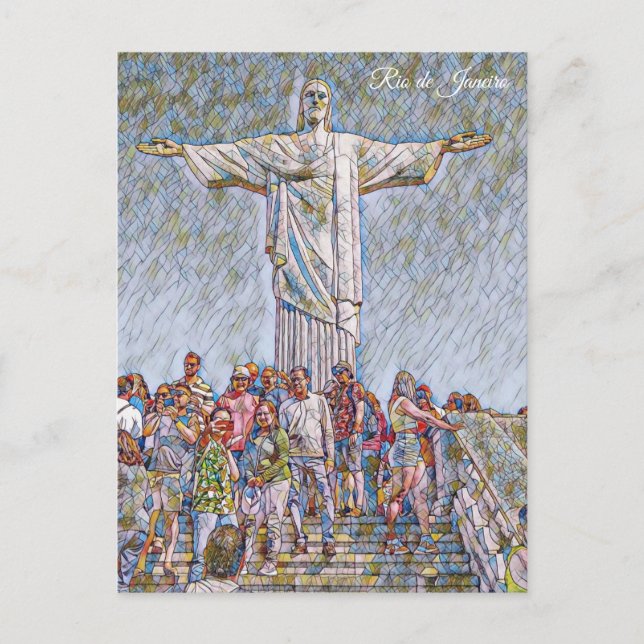 Postal Rio de Janeiro, Brasil, Cristo Redentor Art (Anverso)