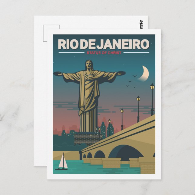 Postal Río de Janeiro Brasil Damasco Famoso lugar de viaj (Anverso / Reverso)