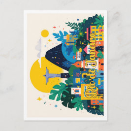 Postal Río de Janeiro Brasil Ilustracion de viajes de art