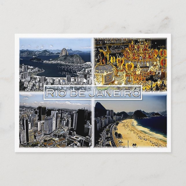 Postal Río de Janeiro - Brasil - Mosaico -
