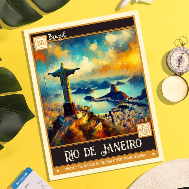 Postal Río de Janeiro, Brasil | Pintura de época (Subido por el creador)