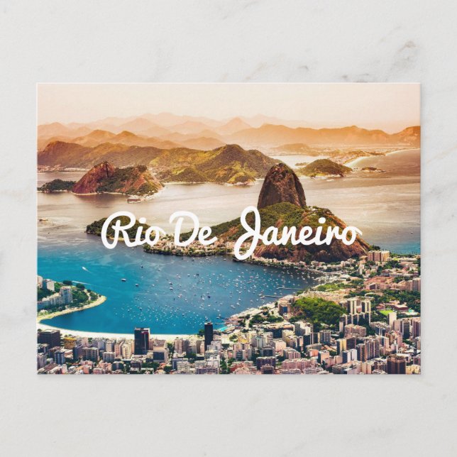 Postal Río De Janeiro Brasil Playa de isla tropical viaje (Anverso)