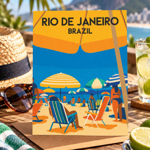 Postal Río De Janeiro Brasil Playa Viaje Vintage