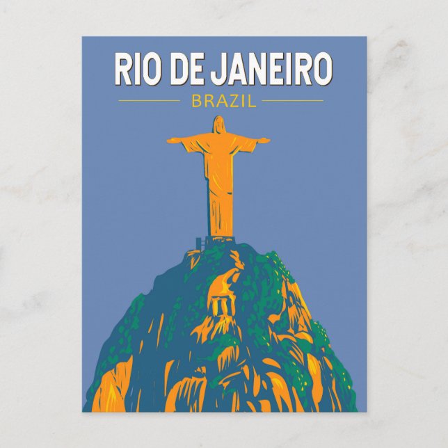 Postal Río de Janeiro Brasil Viaje a la intemperie (Anverso)