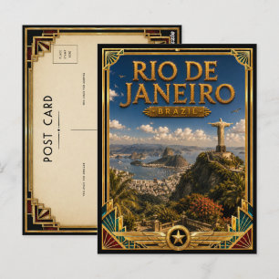 Postal Río de Janeiro Brasil Vintage Cristo Redentor