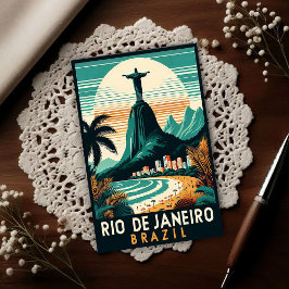 Postal Rio de Janeiro Brazil Vintage Travel