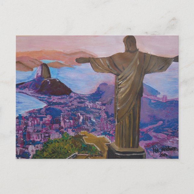 Postal Río de Janeiro con Cristo Redentor (Anverso)