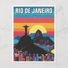 Río de Janeiro Cristo el venado retro redimiente
