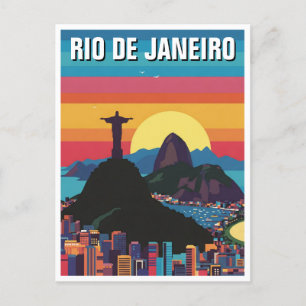 Postal Río de Janeiro Cristo el venado retro redimiente