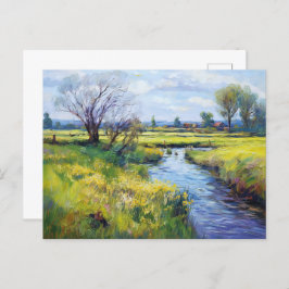 Postal Río de Verano Tranquilo en el Paisaje de Havelland