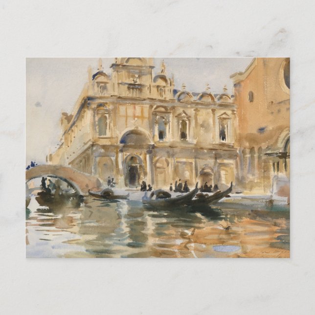 Postal Río dei Mendicanti, Venecia de John Singer Sargent (Anverso)