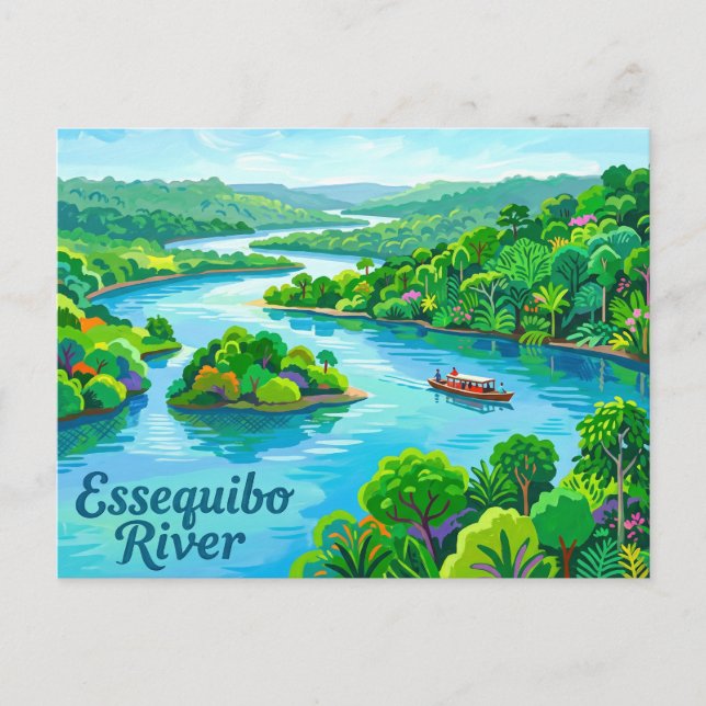 Postal Río Essequibo Guyana (Anverso)