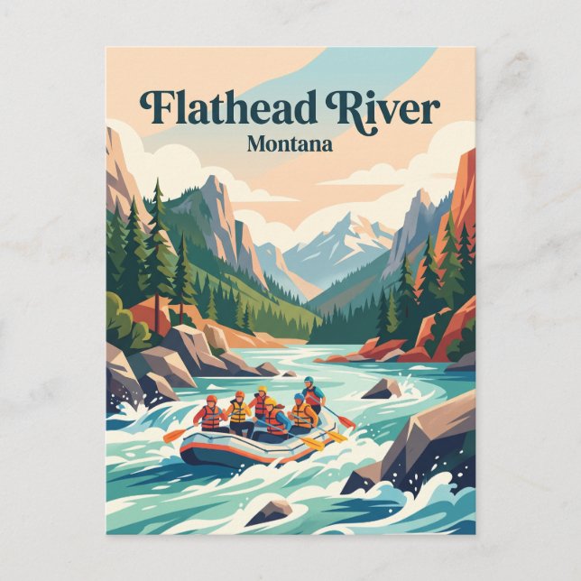Postal Río Flathead Montana, EE. UU. (Anverso)
