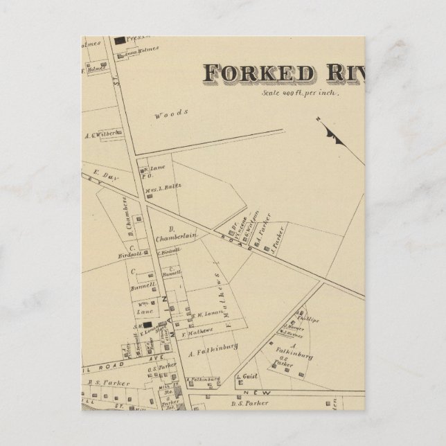 Postal Río Forked, Nueva Jersey (Anverso)