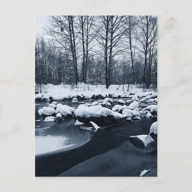 Postal Río Frozen, campiña de invierno, República Checa (Anverso)