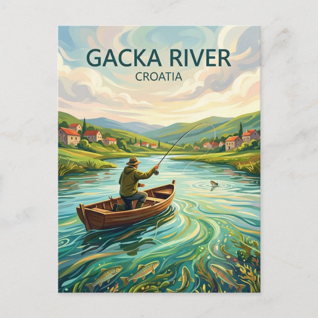 Postal Río Gacka Croacia (Anverso)