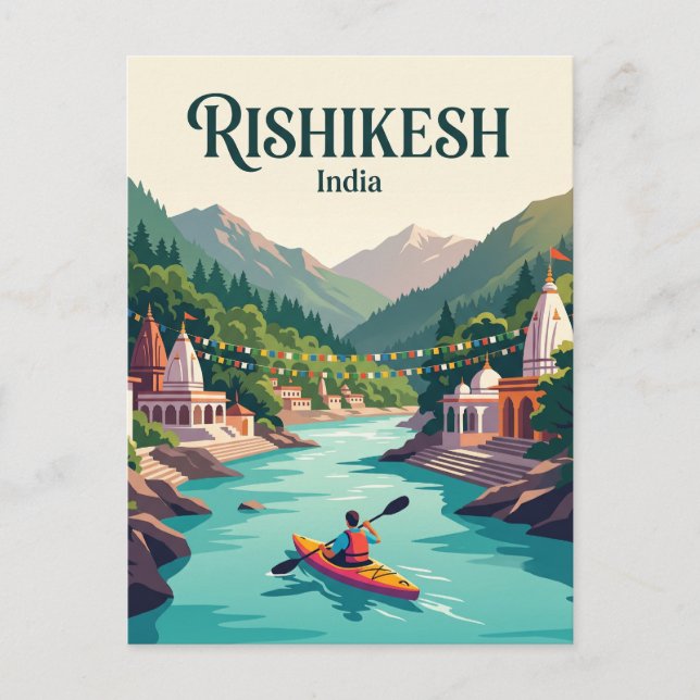 Postal Río Ganges Rishikesh India (Anverso)
