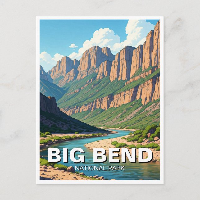 Postal Rio Grande en el Parque Nacional Big Bend (Anverso)
