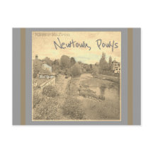 Río Hafren Severn en Newtown, Powys Sepia