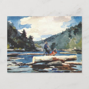 Postal Río Hudson, tala de Winslow Homer 1897