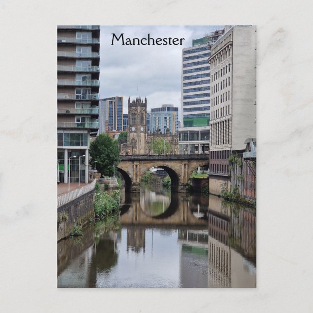 Postal Río Irwell - El límite de Salford Manchester (Anverso)