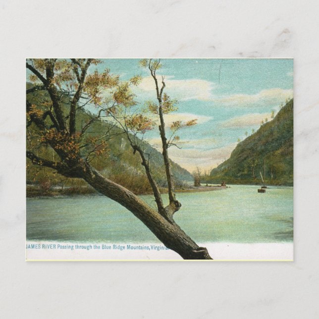Postal Río James, Montañas Blue Ridge, VA Vintage (Anverso)