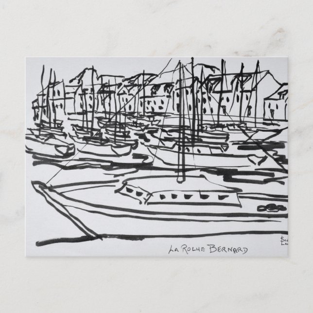 Postal Río La Vilaine | La Roche-Bernard, Bretaña (Anverso)