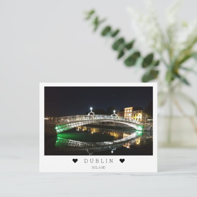 Postal Río Liffey personalizado en Dublín, Irlanda (Anverso de pie)