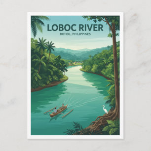 Postal Río Loboc Filipinas Recuerdo