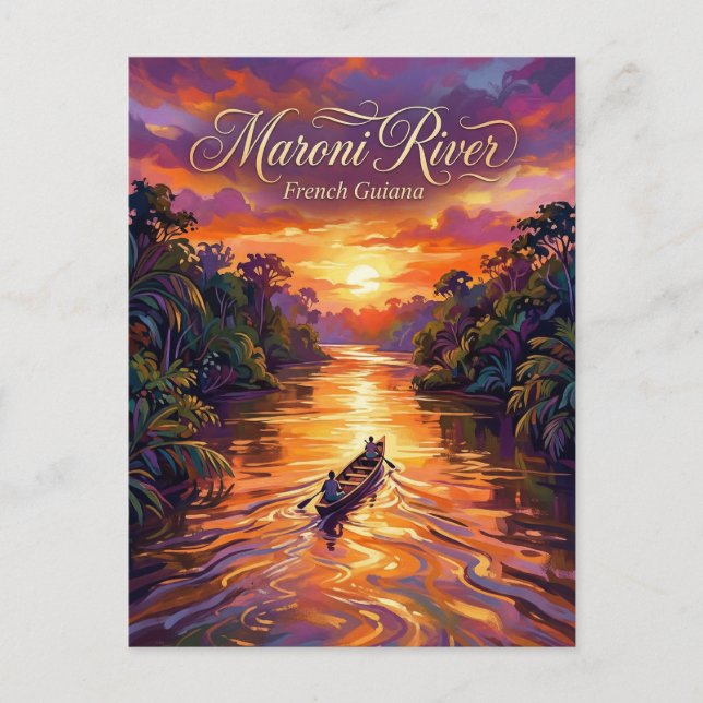 Postal Río Maroni Guayana Francesa (Anverso)