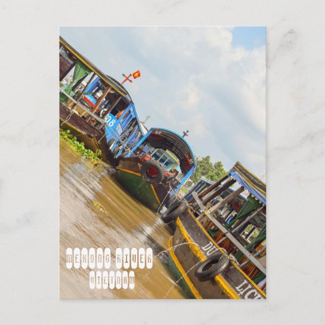 Postal Río Mekong en Vietnam (Anverso)