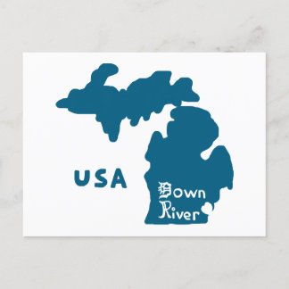 Postal Río Michigan Azul