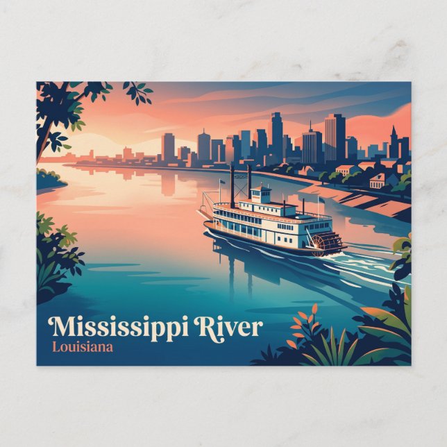 Postal Río Mississippi EE. UU. (Anverso)