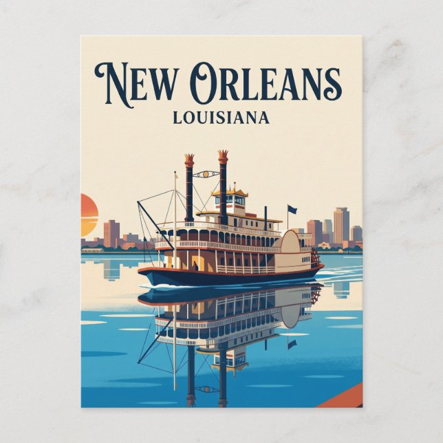 Postal Río Mississippi Louisiana (Anverso)