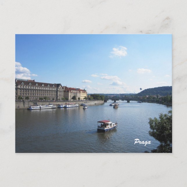 Postal Río Moldava, Praga (Anverso)