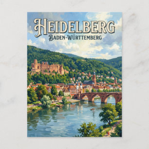 Postal Río Neckar Heidelberg Alemania