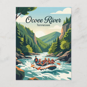 Postal Río Ocoee Tennessee, EE. UU., ráfting en aguas bra