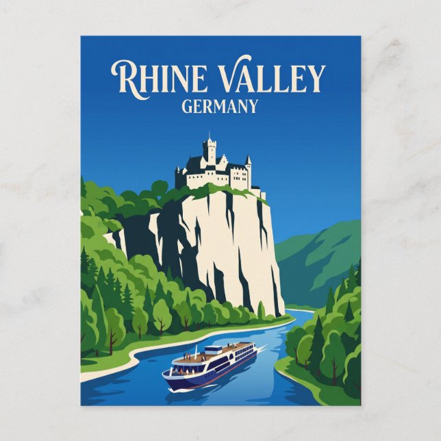 Postal Río Rin Alemania (Anverso)