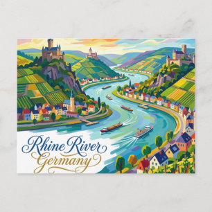 Postal Río Rin Alemania