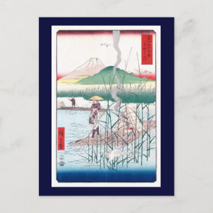 Postal Río Sagami, Hiroshige Arte japonés fino