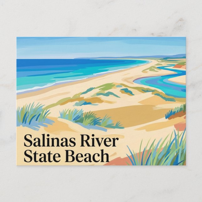 Postal Río Salinas State Beach California (Anverso)