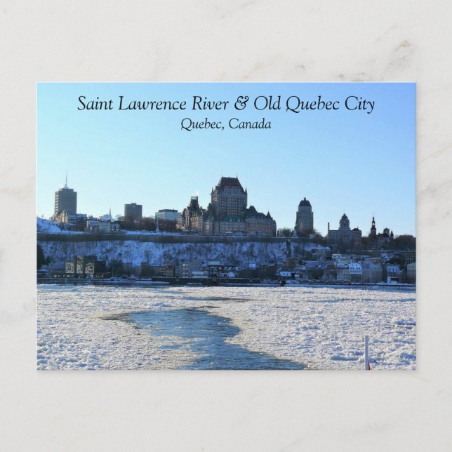 Postal Río San Lorenzo y Ciudad Vieja de Quebec, Quebec (Anverso)